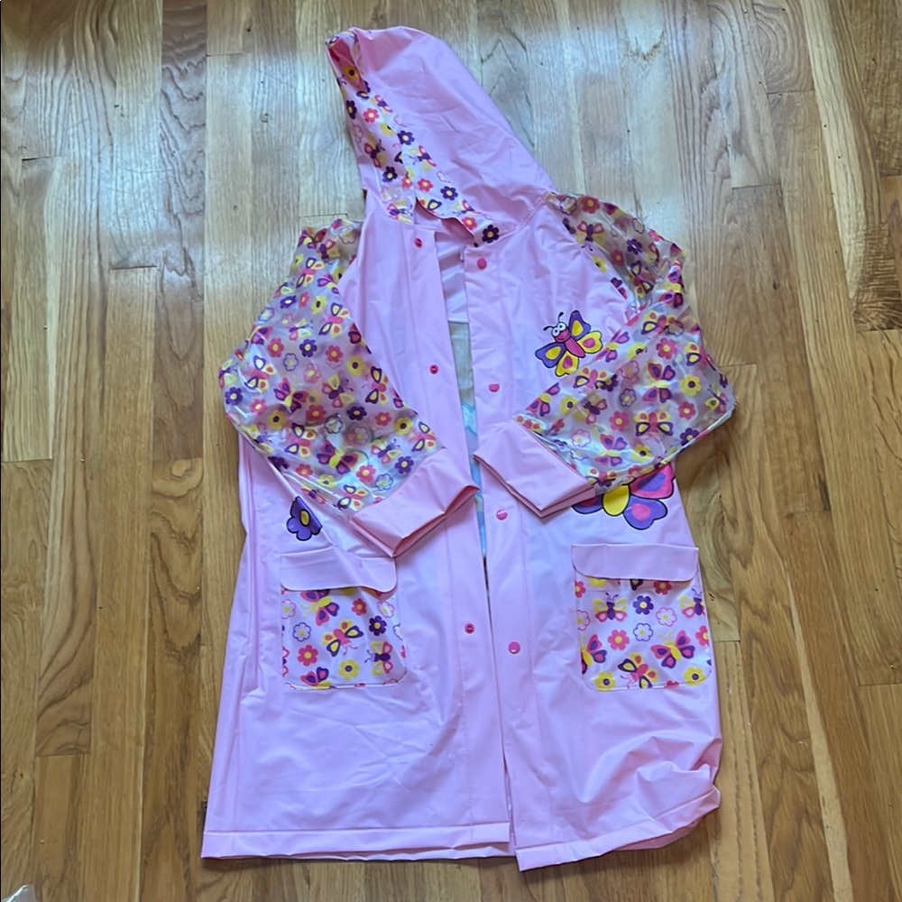 Kids Pink Floral Raincoat